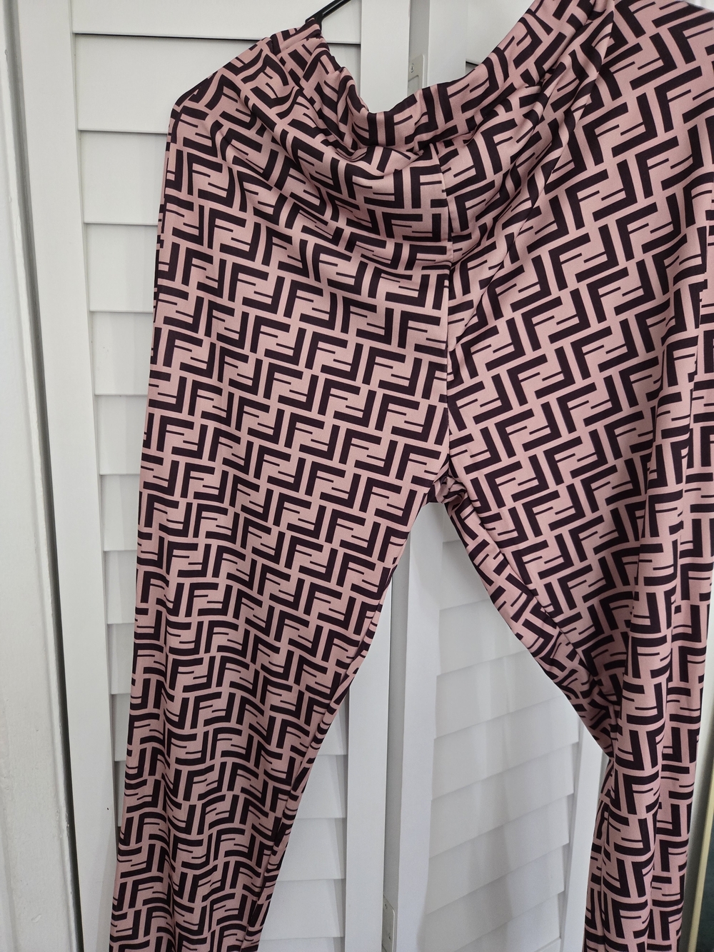 Fendi Pink and Black Geometric Wide-Leg Pants